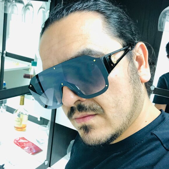 Men Women Sunglasses Fashion Retro Black‎ Flat Lens Square Shades Oversized New - Picture 3 of 4